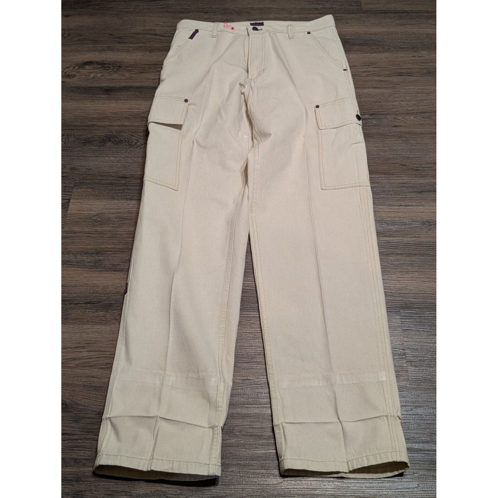 Tommy‎ Jeans Mens 34x32 Beige Cargo Pants Vintage 90s Relaxed Wide Leg Baggy \
